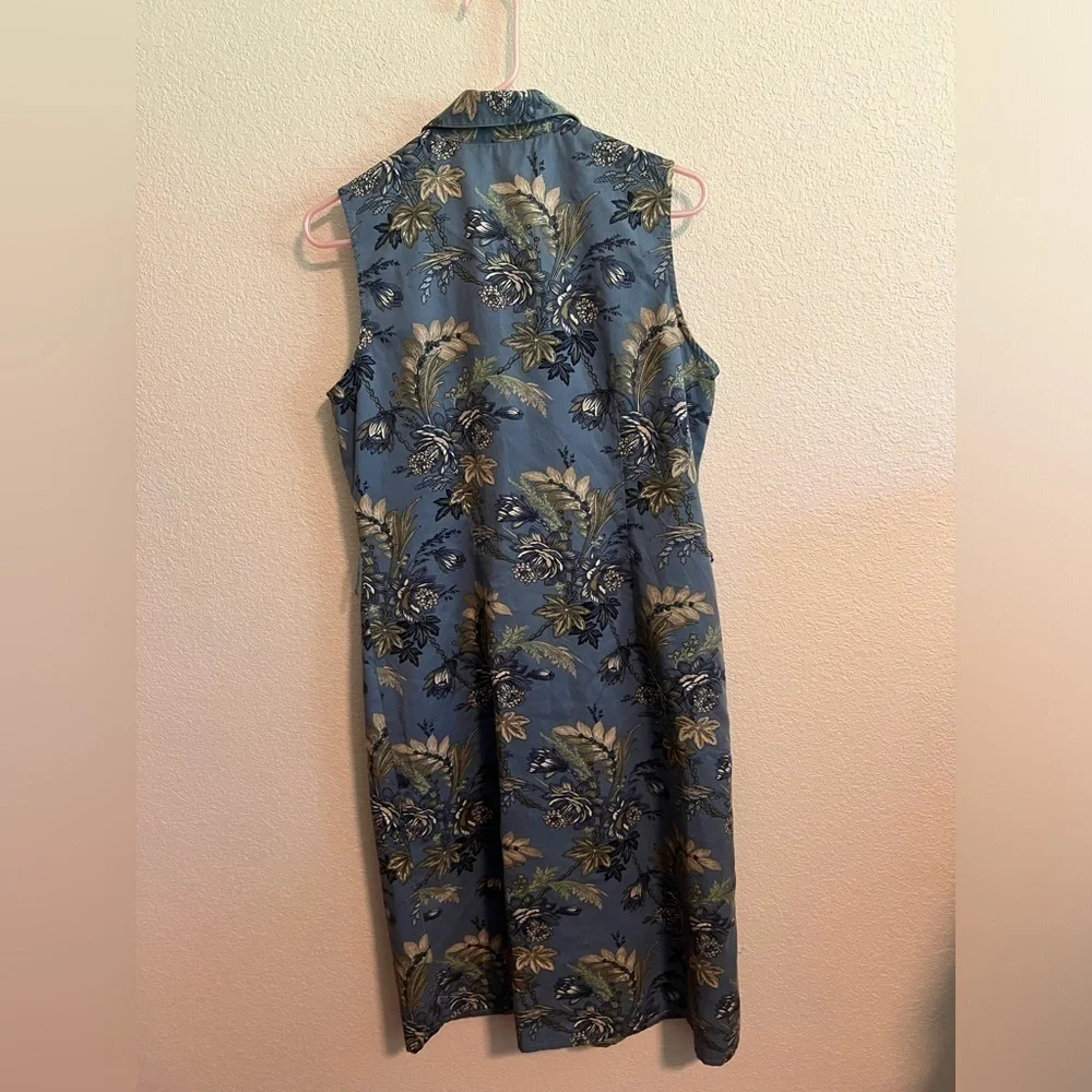 Blue and Tan Charter Club Belted Sundress Size 12 Petite